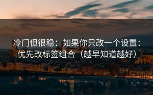 冷门但很稳：如果你只改一个设置：优先改标签组合（越早知道越好）