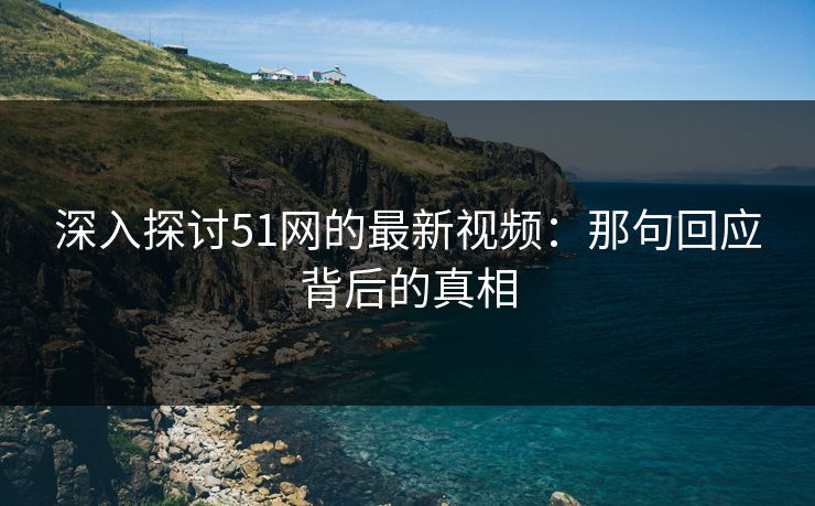 深入探讨51网的最新视频：那句回应背后的真相