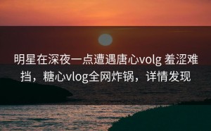 明星在深夜一点遭遇唐心volg 羞涩难挡，糖心vlog全网炸锅，详情发现
